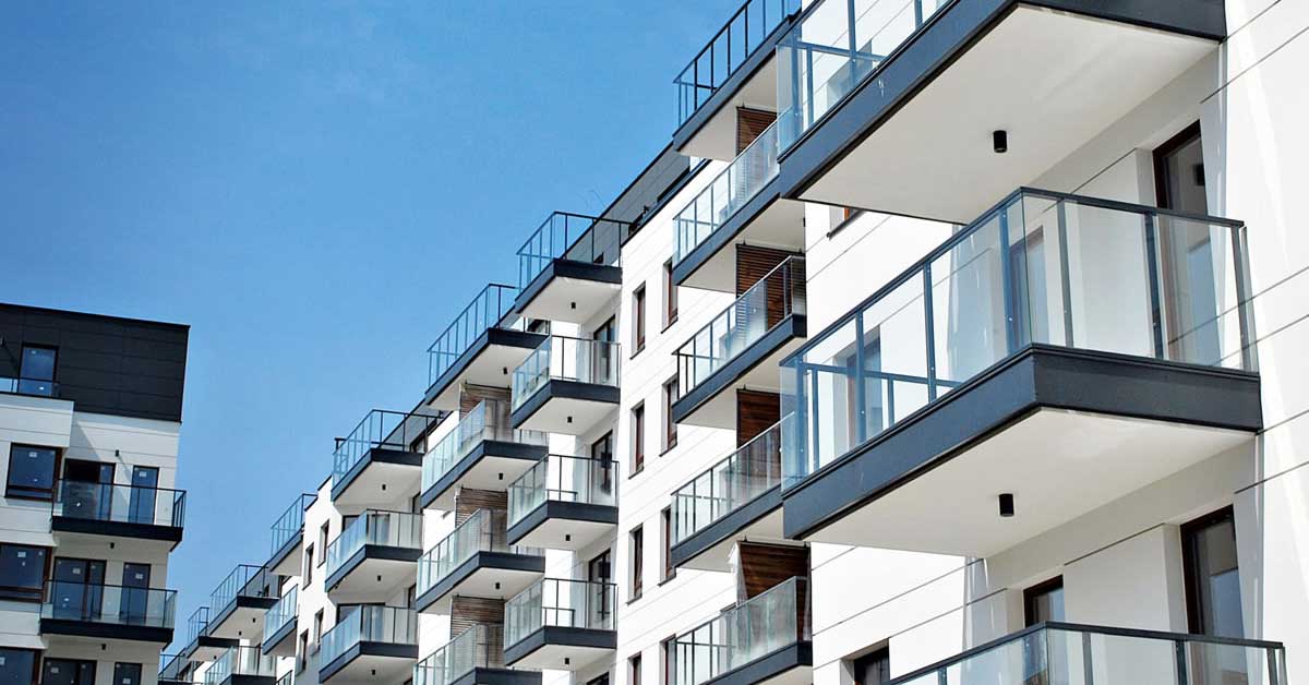 Balconies on a commercial building