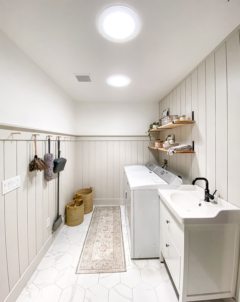 Bring daylight to small spaces. Sun Tunnels lighting up the laundry room.